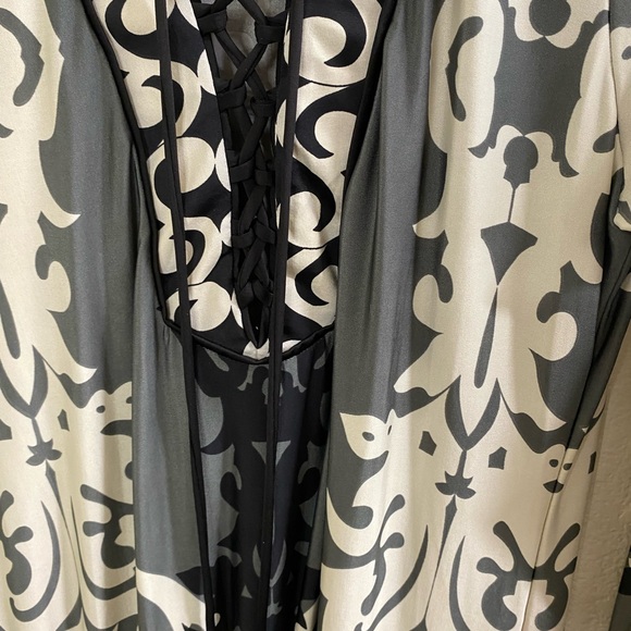 Analili Black and Cream Patterned Dress Long Sleeve Size Small‎ - Picture 4 of 5